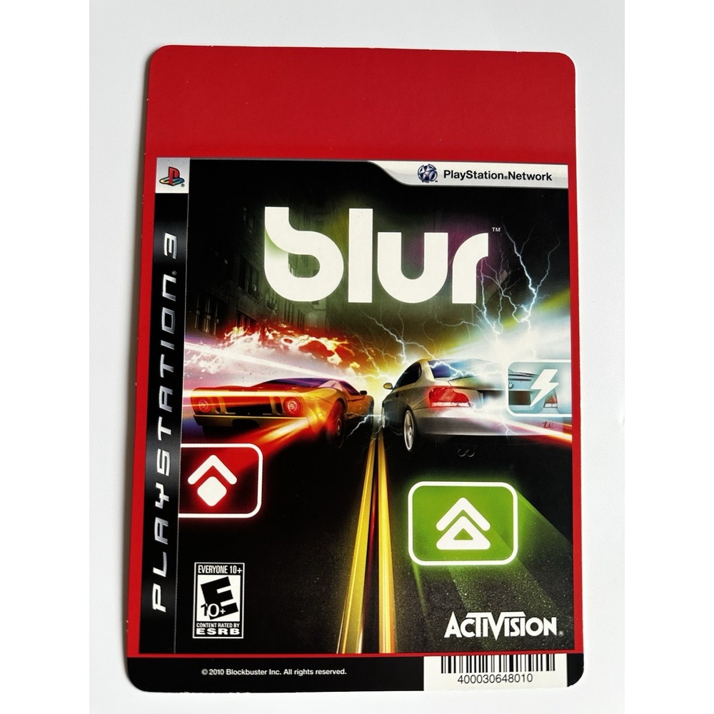 PS3 BLUR BLOCKBUSTER VIDEO BACKER CARD 5"X8" NO GAME